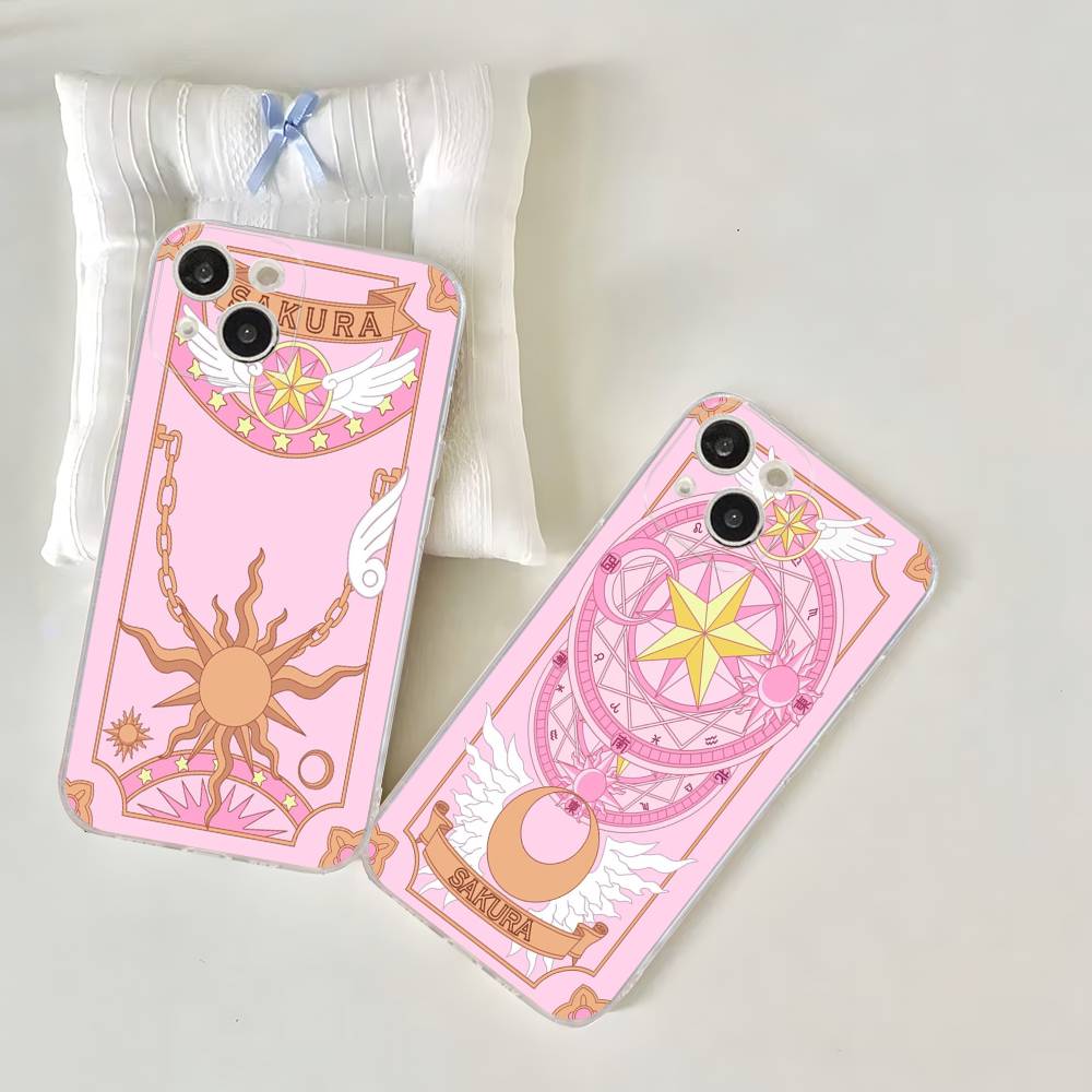 Cartoon Cardcaptor Sakura Magic Wand Moon Phone Case For IPhone 16 15 14 13 12 Mini 11 Pro XS Max X XR SE 6 7 8 Plus Soft
