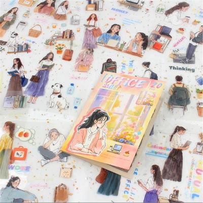Women Journal Sticker Book PET People Stickers For Journaling Scrapbooking Junk Journal Supplies Office Quiet