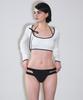 VINAJ Halter Side Ribbon Line Classic Bikini Bra (White)