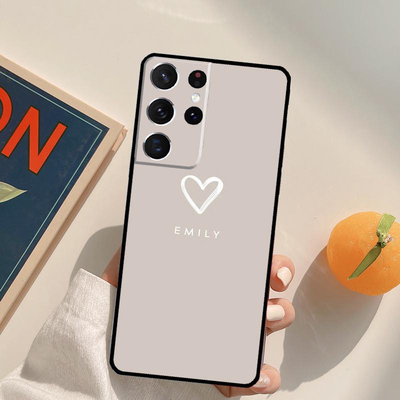 Personalise name initials pastel Phone Case For Samsung Galaxy S22 S23 S21 Ultra S20 FE S8 S9 S10 Plus Note 10 20 Ultra Cover