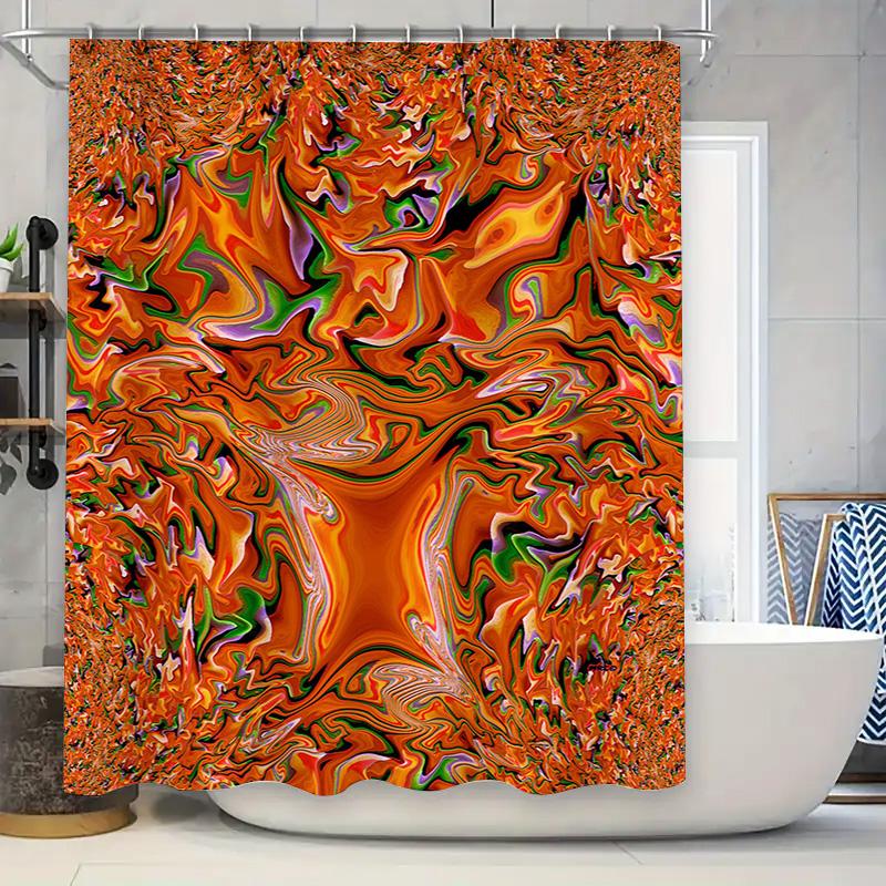 

Modern Art Shower Curtain Orange Floral Print Bathroom Decor Home Decoration Waterproof Shower Curtains for Bathtub Size: 72x84 90x180cm