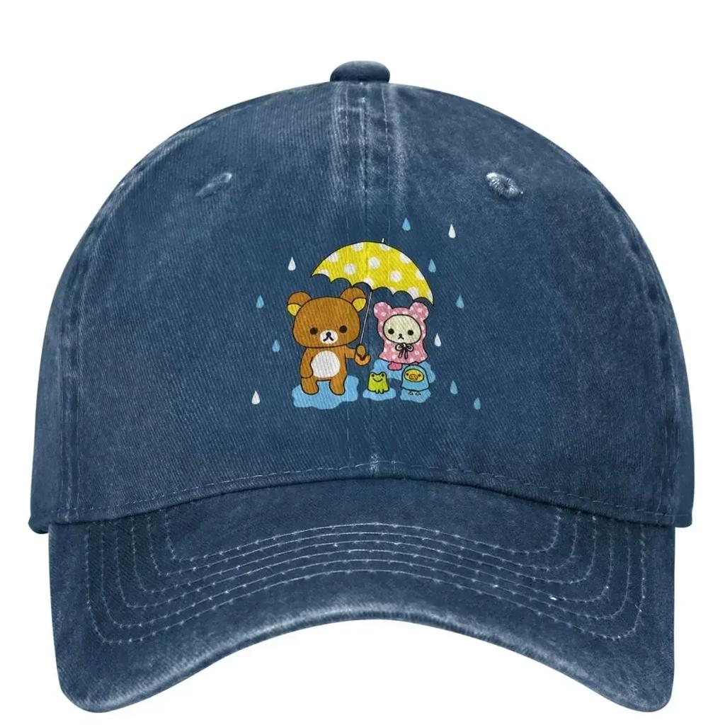 Copy Of Rilakkuma And Korilakkuma In The Rain Washed Baseball Cap Trendy Trucker Hat Unisex Men Sports Sun Visors Baseball Caps