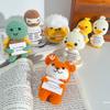 Funny Crochet Animal With Positive Card Ornament Handmade Knitted Ducks Fox Sheep Turtle Desk Figurine Creative Crochet Gift