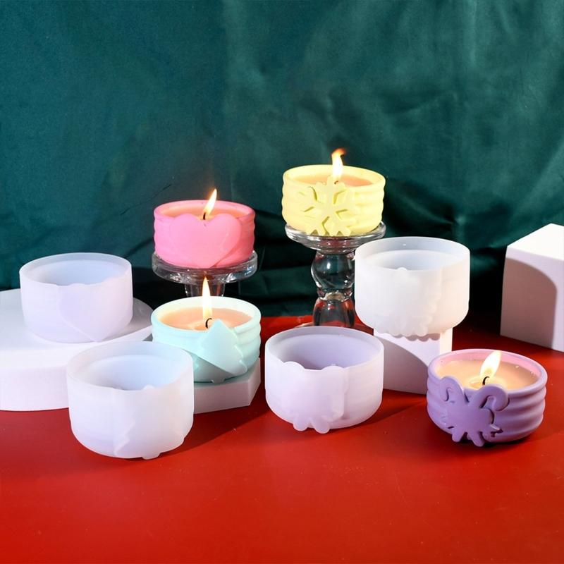 Silicone Jewelry Box Molds Ornaments Molds Christmas Series Silicone Craft Molds Candlestick Molds for Candle Holders