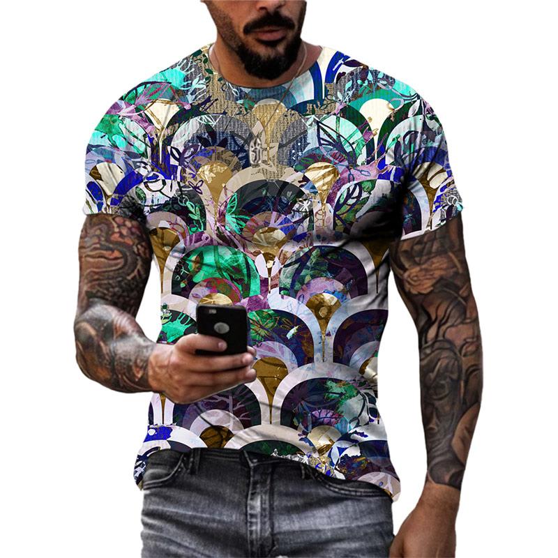 Fashion New Retro National Style Graphic T Shirts Summer Trend Men Casual Streetwear Personality Harajuku Print O-neck Tees Tops