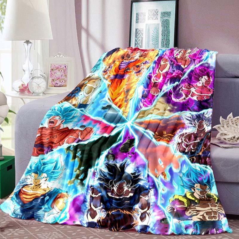 Dragon Ball Print Blanket Warm  Comfortable Flannel Blanket for Bedrooms, Sofas, Beds, Chairs, Picnics, Travel -LXR17
