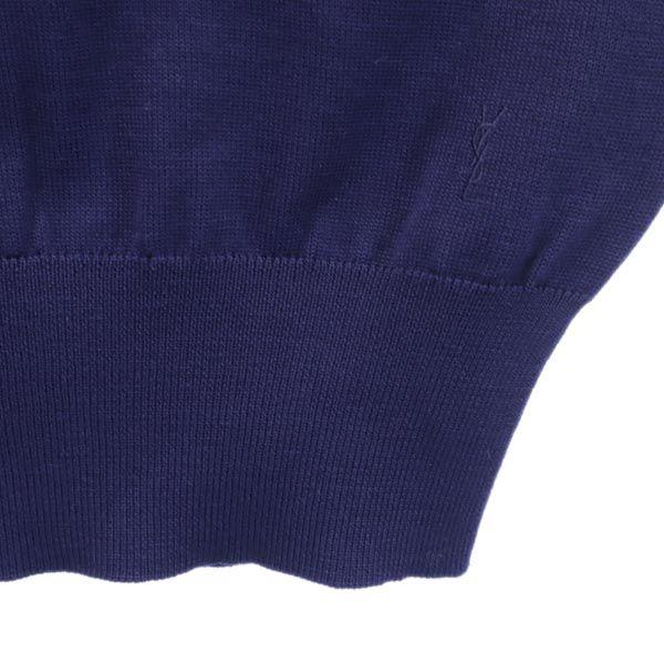 YVES SAINT LAURENT 90s Old Wool Logo embroidery Long sleeve sweater knit Women Used