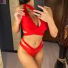 Sexy One Shoulder Strappy High Waist Bikini Female Swimsuit Women Swimwear Two-pieces Bikini Set Bather Bathing Suit Swim