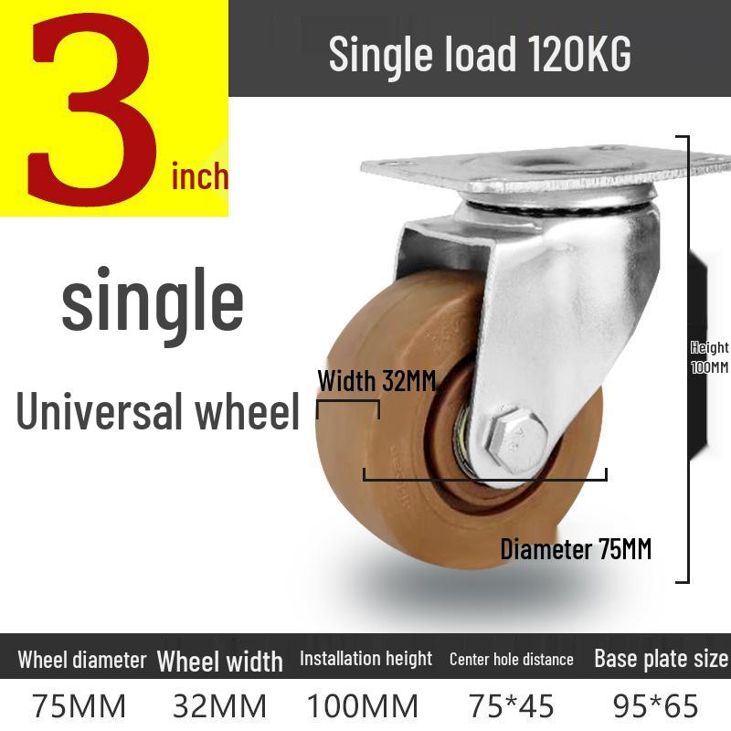 3 to 5 Inch High-Temperature Resistant Swivel Casters with Glass Fiber Bakelite for Oven Carts (Up to 300°)