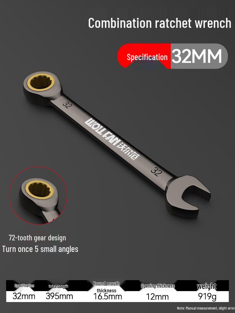 Dual-Ended Ratchet and Flower Wrench Set: Labor-Saving, Quick Two-Way Wrench Tools for Auto Repair (Sizes 8-27).