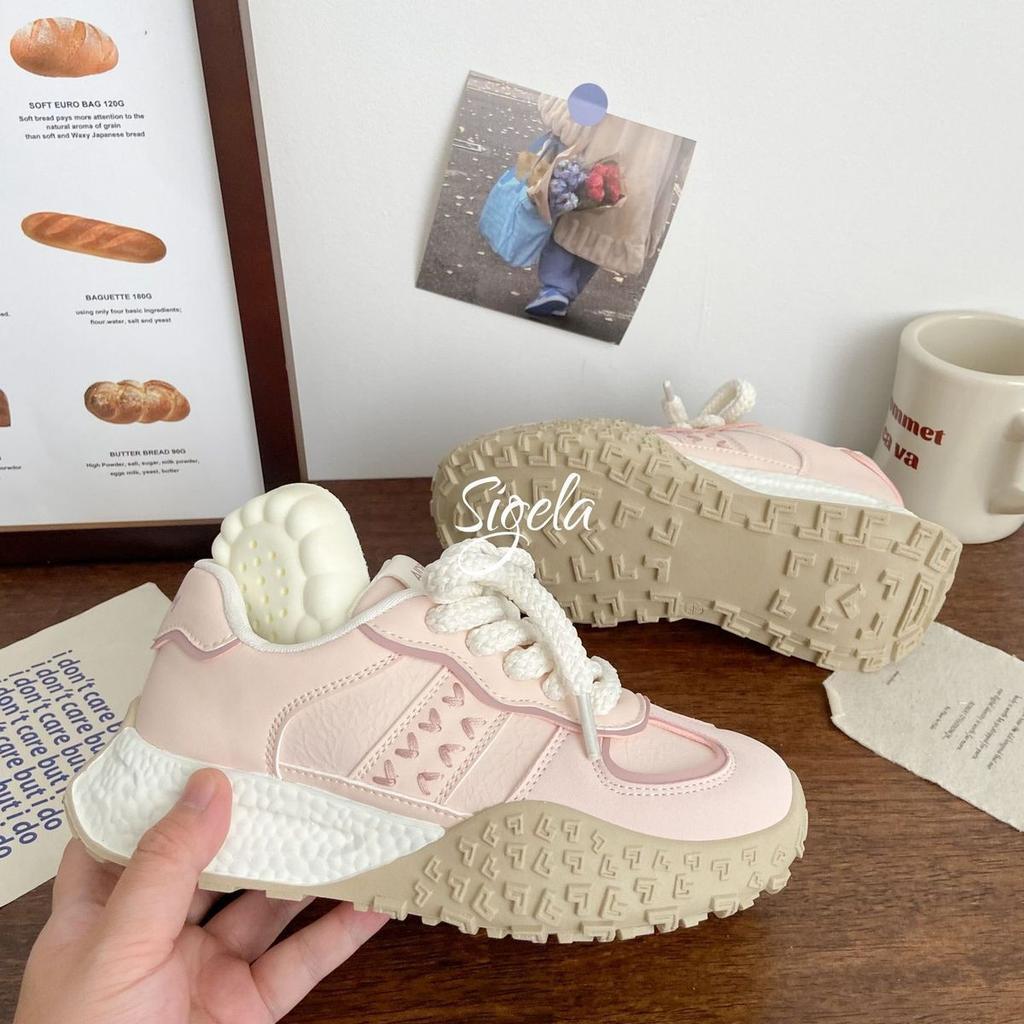 Pink sweet super fire Forrest Gump shoes 22 autumn new high-value casual heightening platform sports shoes