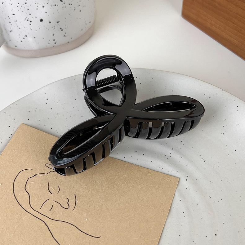 New Bow Sweet Acrylic Hair Claw Shark Clips Solid Color Grab Clip for Women Girls Elegant Hairpins Fashion Hair Accessories