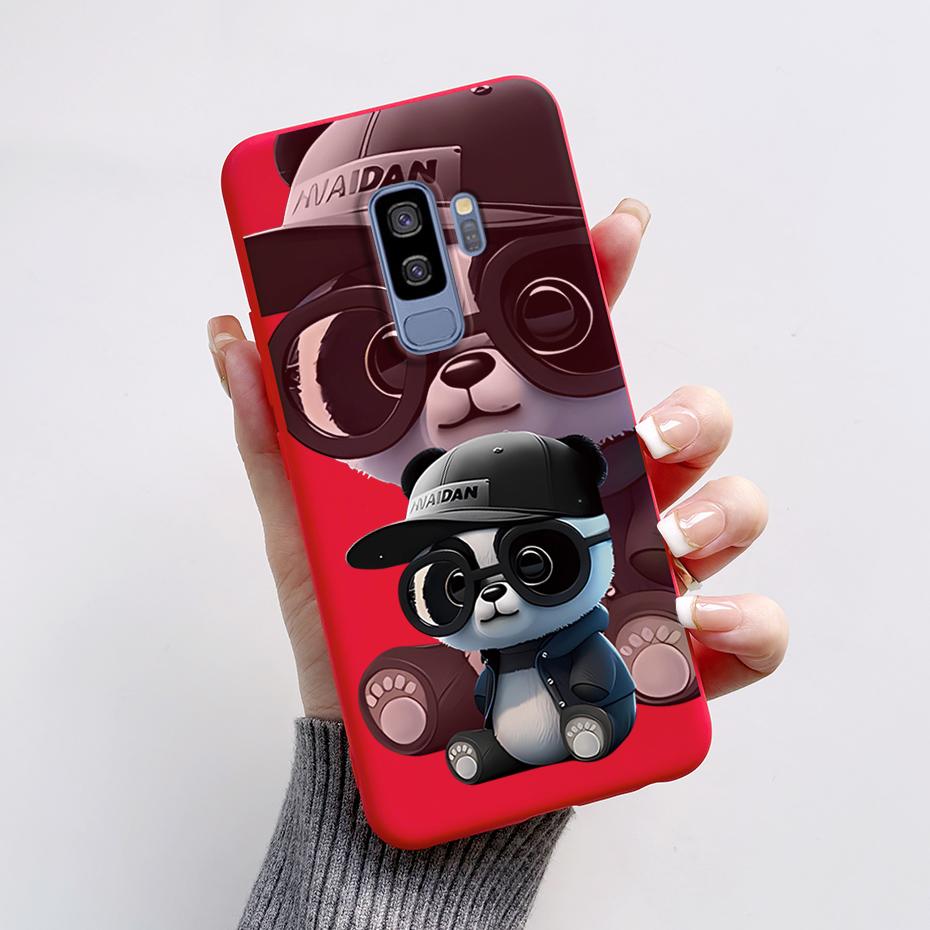 Silicone Back Cover for Coque Samsung Galaxy S9 Plus Cute Rabbit Panda Protective Soft Phone Case SamsungS9 S9Plus Funda Capas