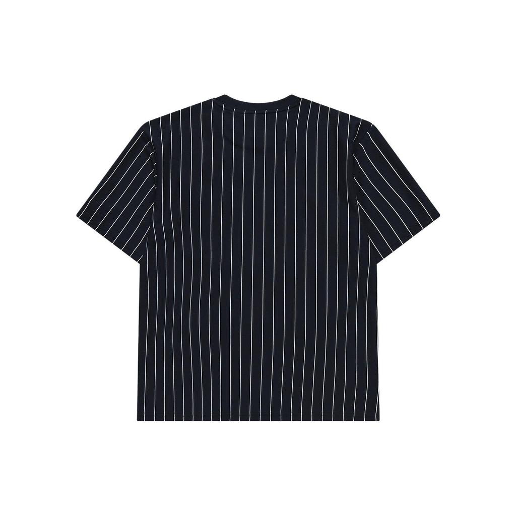 FILA Striped Logo Print Round Neck Short Sleeve T-Shirt Men Tops Legendary-Blue T11M322101F-NV