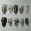 24Pcs Pink Almond False Nails Butterfly Ballet with French Design Wearable Fake Nails Simple Artificial Press On Nails Tips Art