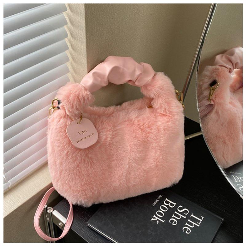 New Trendy Handbag Fashionable Texture Plush Messenger Bag Autumn and Winter Simple Niche Chain Handbag Women