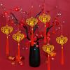 6/10Pcs Gold Chinese New Year Pendant Waterproof Wealth Spring Festival Bonsai Pendant with Tassel Traditional