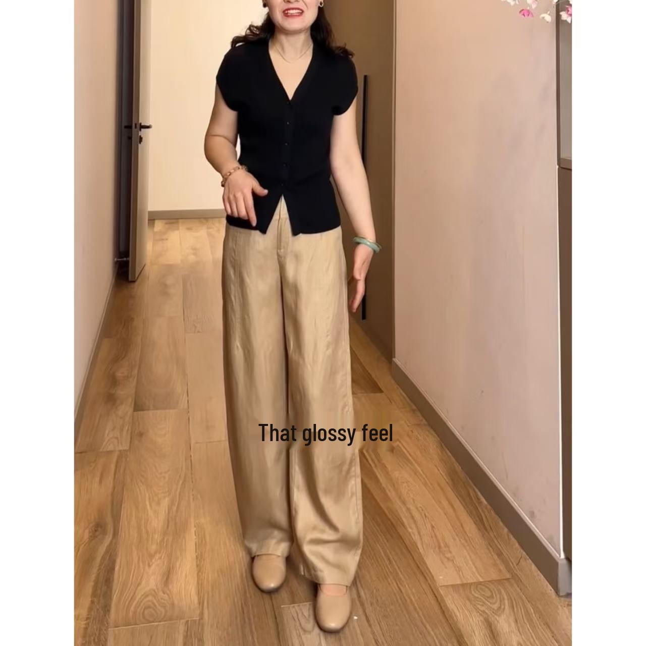 Tencel Linen Women s Cut-out Summer Pants - Wide-leg and Loose Fit XL