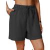 Pantaloncini Casual da Donna 2024 in Cotone e Lino con Vita Elastica e Coulisse