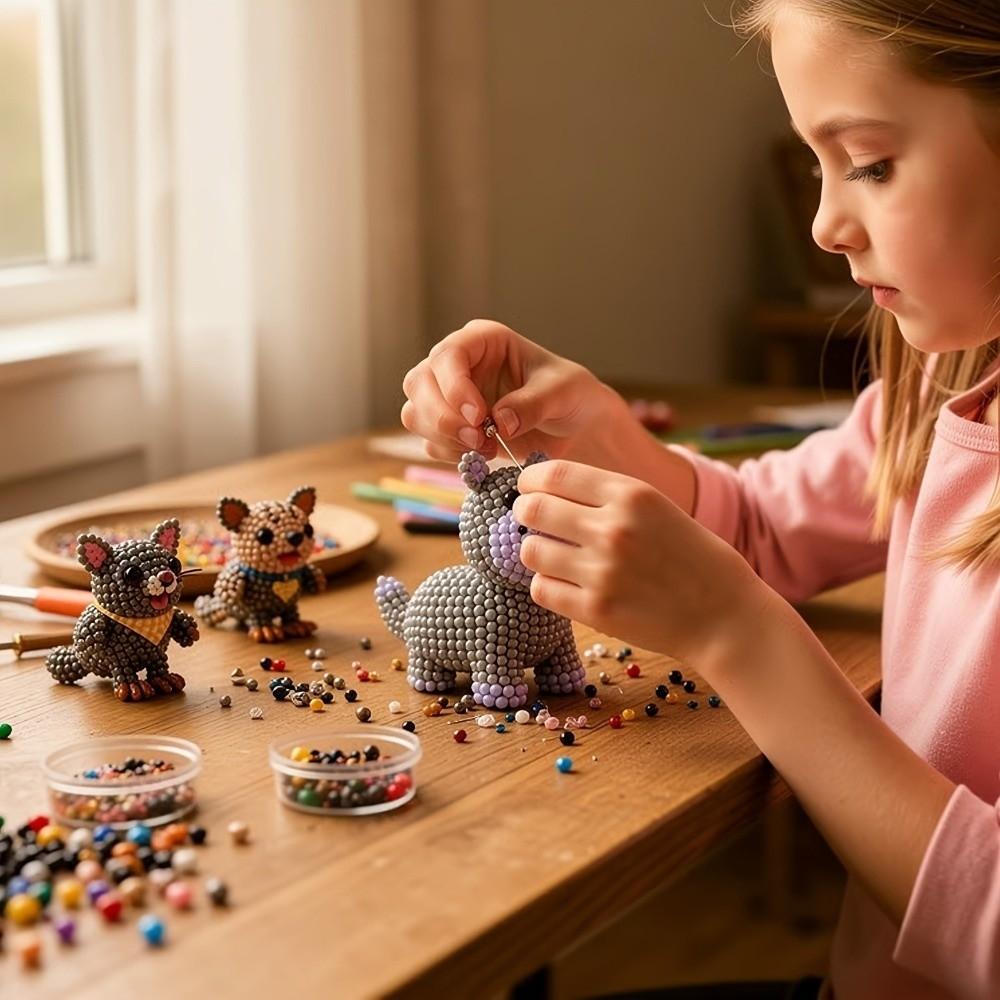 Handgemachtes DIY Tier Perlenstickerei Set Bunte Perlenstickerei Kunsthandwerk Set Für Kinder