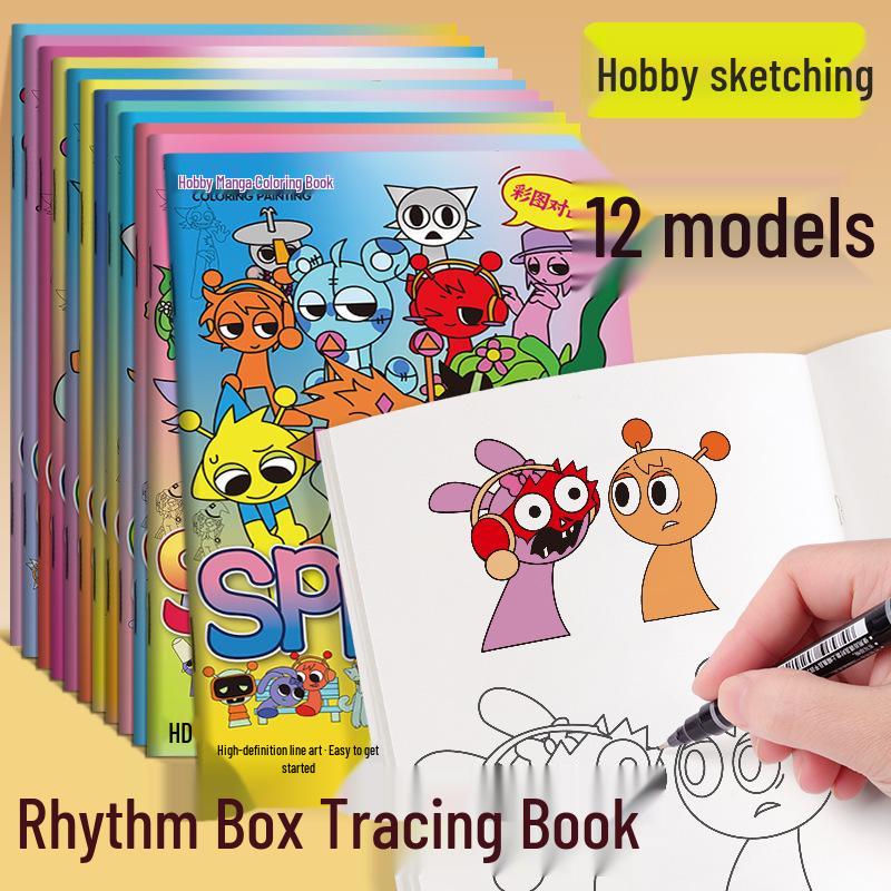 Rhythmusbox: Cartoon Anime Mal- und Kritzelbuch für Kinder