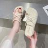 Outer Slippers Women's Summer 2025 New Versatile Thick-soled One-word Drag Internet Celebrity Thin Toe Cold Slippers Beach Women's Shoes