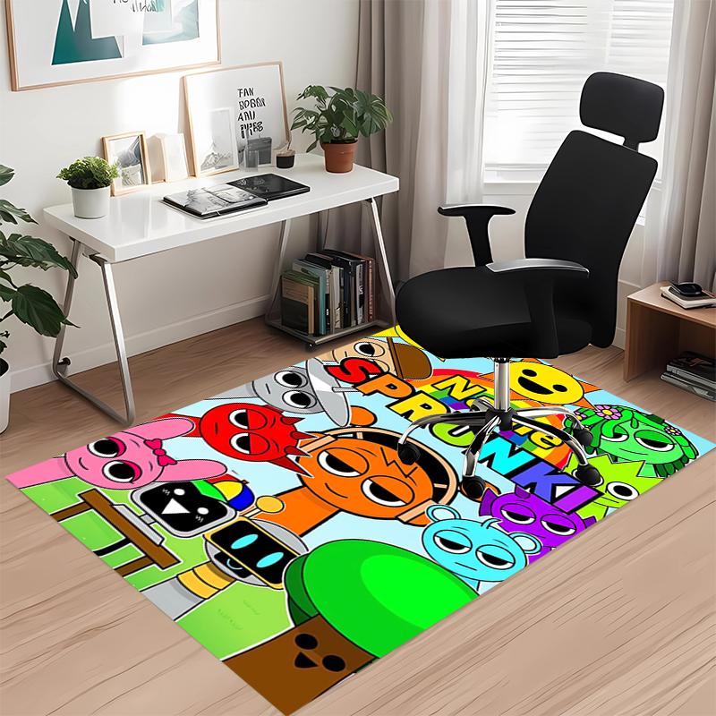 Custom Name Sprunki Printed Carpet, for Office Chair Living Room Bedroom Kitchen Room Decor Gifts.