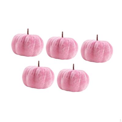 5Pcs Halloween Velvet Pumpkins Decoration Artificial Pumpkin Fall Decor for DIY Crafts