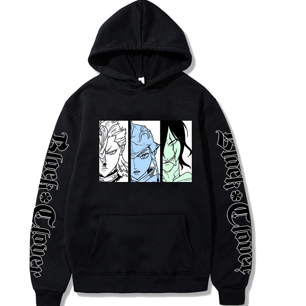

Anime Black Clover Graphic Printed Hoodies Vintage Oversized Hooded Sweatshirt Long Sleeves Soft Hoodie Men Women Clothes S