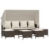Vidaxl 5-Cz. Garden Furniture Set With Cushions, Brown, Poly Rattan