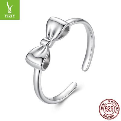 925 Sterlingsilber Cross-Border Schleife Offener Ring Modischer Süßer Ring Damen Nische High-End Leichter Luxus