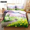 Blumenlandschaft Queen Bettwäsche-Set Bettbezug Kinderzimmer Bettwäsche-Set Deckenbezug-Set King-Size Bettbezug-Set Bettwäsche-Sets