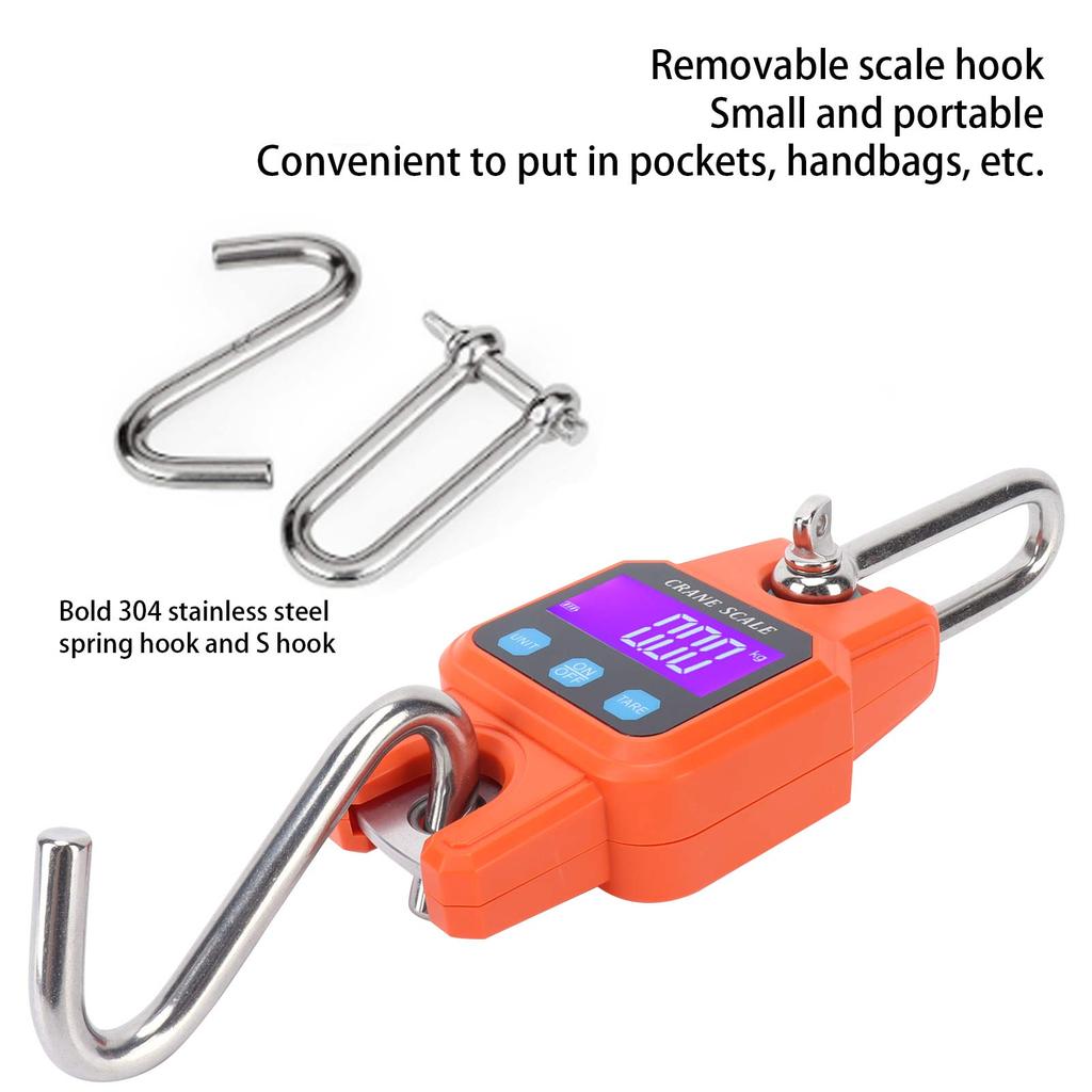 WH-C06 Rechargeable Digital Hanging Scale   Crane Scale Electronic Hook Scale for Home(Black )
