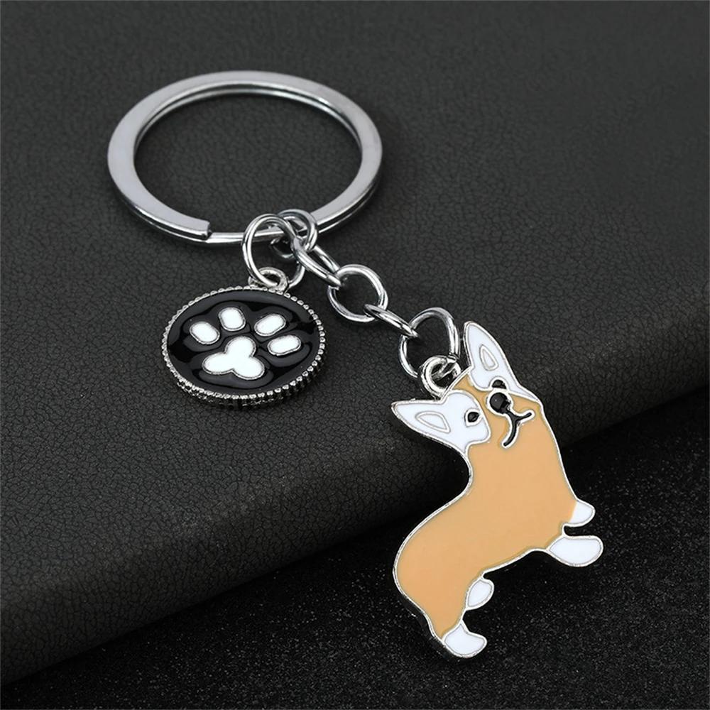 Fashion Alloy French Bulldog Pug Dog Keychain Cute Pet Dog Keyring Bag Handbag Charm Accessories For Women Animal Lovers Gifts