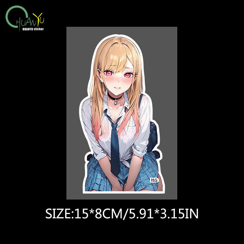 HD Anime Haimeng Big Miss Sexy Personality Car Sticker Creative Reflective Waterproof Motorcycle Car Decorative Sticker