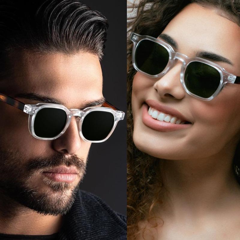 Retro Square Sunglasses Women Men Punk Leopard Fashion UV400 Protection Rivets Decoration Eyewear Shades