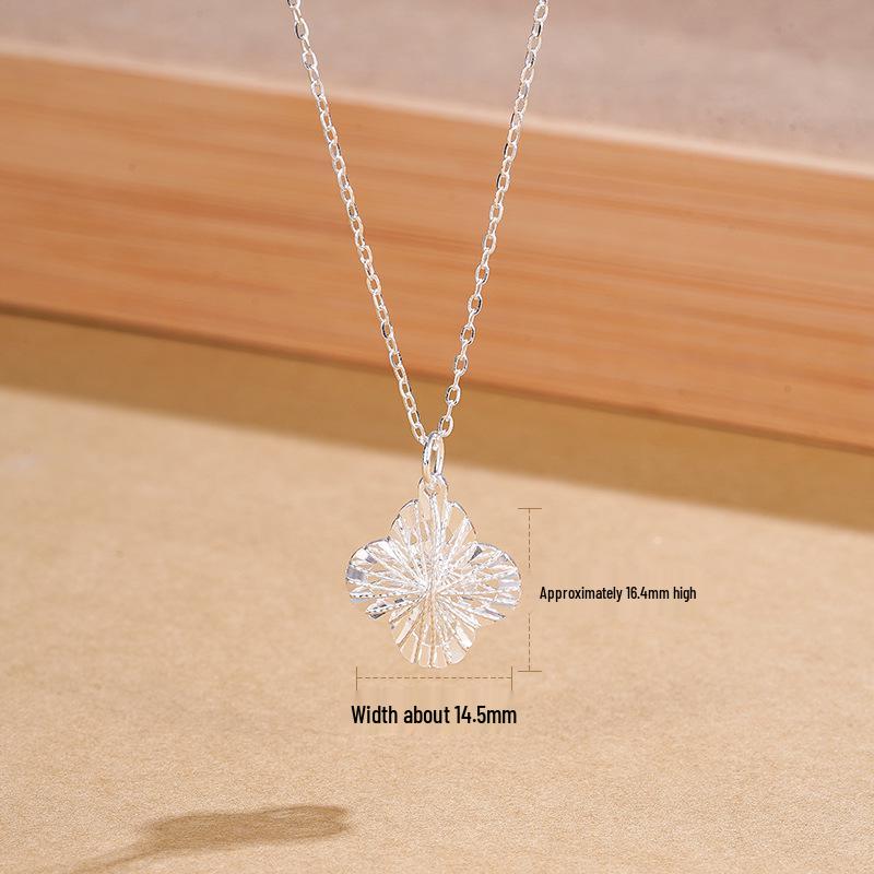 Tichya Sterling Silver Four-Leaf Clover Necklace: Elegant Women s High-End Versatile Jewelry 999 Sterling Silver