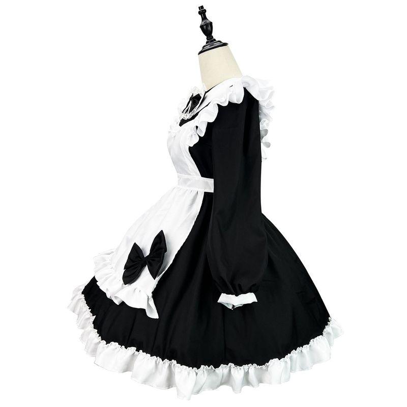 Original Super Cute Japanese-Style Black and White Maid Outfit Cross-Border Long-Sleeve Maid Costume Cosplay Performance Outfit
