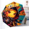 1pc Pikachu Helmet Automatic Folding Umbrella - Compact 8-Rib Design, Durable Plastic & Iron, Lightweight for Outdoor Daily Use,  a0929194