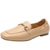 ZHR Damen Retro Lammfell Flache Loafer CK08