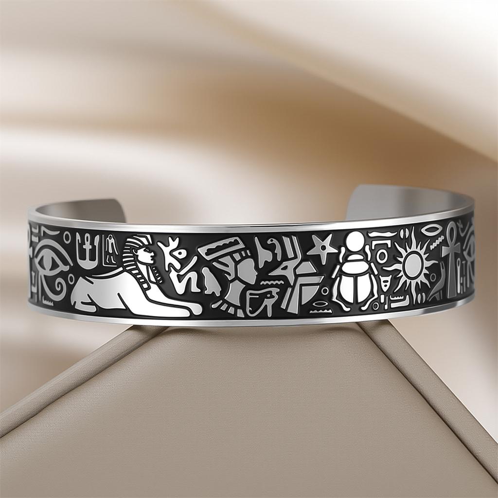  Mysterious Ancient Egyptian Bracelet Anke Cross Eye of Horus Sphinx Symbol Bangles Vintage Egypt Amulet Jewelry Gift