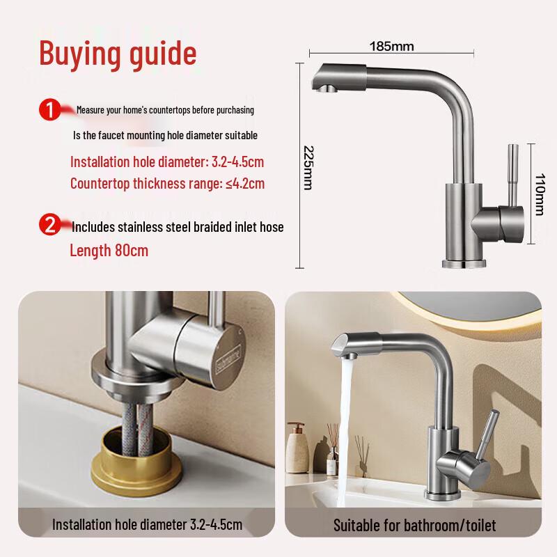 Submarine Stainless Steel Hot & Cold Basin Faucet
