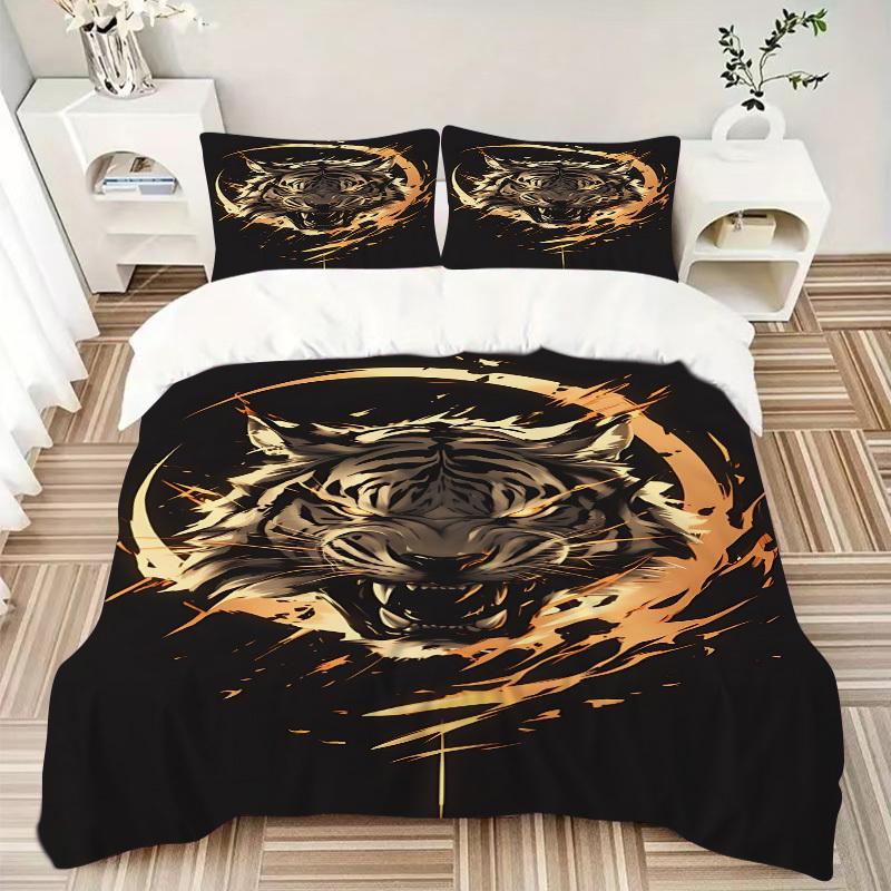 3pcs Tiger Head Bedding Set. Soft and Comfortable with No Core Included (1x Duvet Cover + 2x Pillow Covers) yy251009143