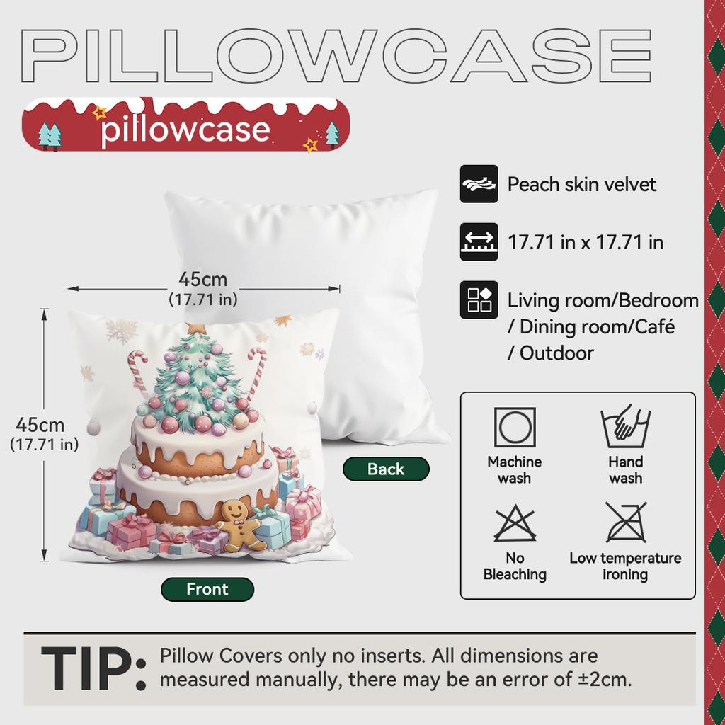 Cute Christmas Theme Pillowcase Bedroom Sofa Cushion Cover 100% Polyester Living Room Cushion Pillowcase Home Decor
