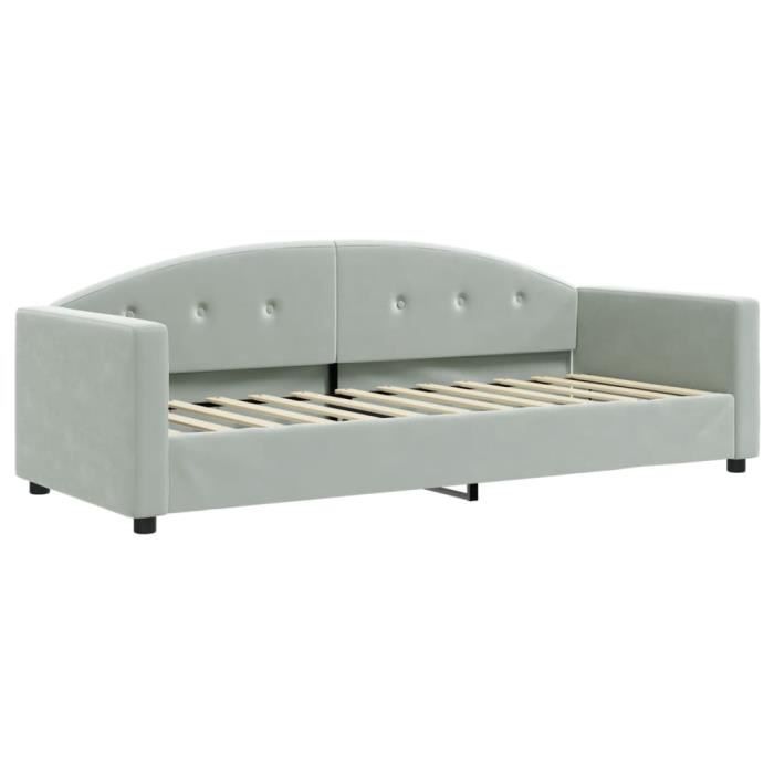 VidaXL Lit de jour avec matelas gris clair 80x200 cm velours 3197270