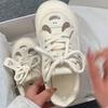 Women's White Shoes 2026 Spring Autumn New Lace Up Cute Platform Casual Shoes Non Slip Comfortable Height Increase Board Shoes