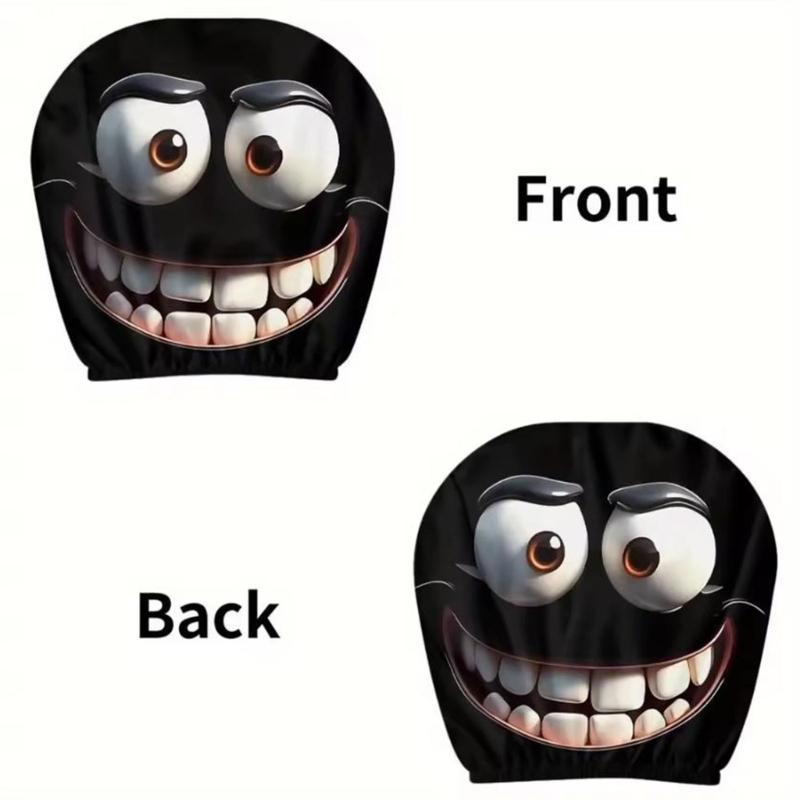 Reusable Car Headrest Covers Humorous Design Breathable Mesh Comfortable Neck Support Ergonomic Shape  for Long Drives