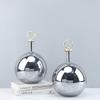 Creative Electroplating Silver Ball Glass Vase Ornaments High-end Art Flower Arrangement Container Room Dining Table Floral Vase