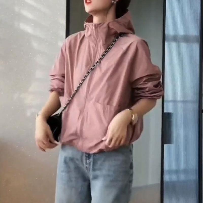Women's Korean Style Jacket Elegant Casual Loose Versatile Lazy Sun Protection Jacket Outer Wear Cycling Jacket Hiking Jacket