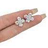 Elegant Zircon Flower Stud Earrings for Women - Fashionable, Luxurious, Sweet, and Versatile.